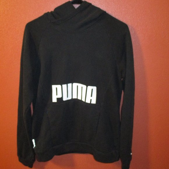 Puma Athletic Woman Large Black White Warm Long Sleeve Pullover Hoodie - Picture 4 of 6